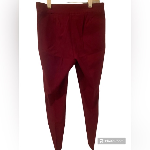 SoHo Bordeaux Color Cropped Stretch Skinny Slacks - Picture 2 of 7